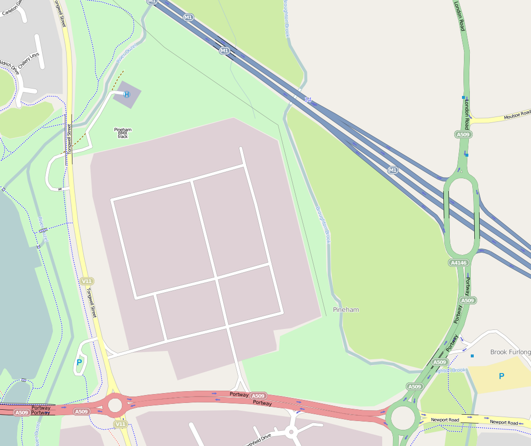 Road Access from M1 J14