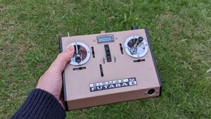 Very old beige radio control transmitter